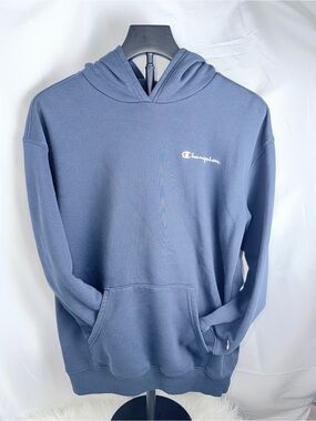 Champion Boys Pullover Hoodie Navy Blue Graphic Sweatshirt Size L (14)